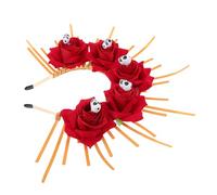 SHINEOFI Cerchietto da Dea in Oscuro con Teschio e Rose Realistiche, Fascia per Chioma Morbida per Halloween e Cosplay, Accessorio Festa Giorno dei Morti Raffinato e Artigianale
