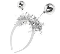 SHINEOFI Cerchietto Disco Ball in Plastica Argento Effetto Feste e Cosplay, Accessorio Comodo dal Design Unico per Serate Danzanti