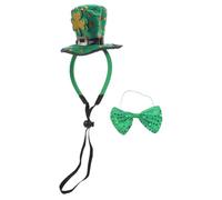 SHINEOFI Cerchietto e Fiocco per Chioma Verde con Mini Cappello Irlandese Leggero e Facile da Pulire, per Feste di San Patrizio e Raduni Irlandesi