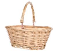 SHINEOFI Cestino da Picnic Intrecciato a Mano in Vimini con Manico Comodo Cestino da Raccolta Versatile per Frutta e Fiori Contenitore Rustico per Picnic all’Aperto e Decorazioni