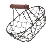 SHINEOFI Cesto in Ferro Battuto Vintage Arrugginito per Cucina Cesta Porta Frutta e Uova con Design Rustico e Manico Resistente per Organizzare la Casa