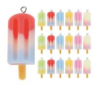 SHINEOFI Ciondoli Pendenti in Resina a Forma di Bastoncino di Gelato, Set da 20 Pezzi Multicolore per Creazione di Gioielli, Orecchini e Collane, Accessori Artigianali per Colore Casuale