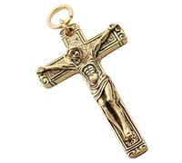 SHINEOFI Collana Con Crocifisso in Rame Da Uomo 5 Pezzi Ciondolo Decorativo Con Croce Di Gesù Vintage Portachiavi Accessorio