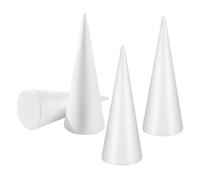 SHINEOFI Coni di Polistirolo 4 Pezzi, Bianco 25cm, Leggeri e Versatili per Decorazioni di Matrimoni e Progetti Creativi