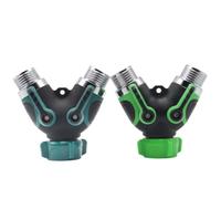 SHINEOFI Connettore per Irrigazione a Doppio Passaggio 3/4" Y a Forma di Y in Plastica Nero, Facile da Installare, Controllo del Flusso d'Acqua per Giardino e Balcone Colore Colore Casuale