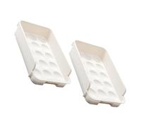 SHINEOFI Contenitore per Uova da Frigorifero Bianco in Plastica 2 Pezzi Design a Cassetto Multifunzione per Cucina e Ristorante Facile da Conservare