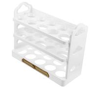 SHINEOFI Contenitore per Uova Frigorifero Organizer Egg Storage Rack Strati Design Antiscivolo e Stabile Per e Spazi Ridotti Colore Bianco Perla