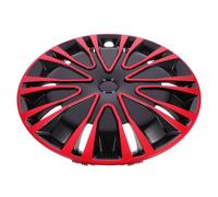 SHINEOFI Coprimozzi Ruota Auto 16 Pollici Coprimozzo Decorativo Centrale Nero e Rosso Protezione Mozzo senza Attrezzi per Veicoli