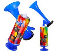 SHINEOFI Corni ad Aria Compressa Set 2 Pezzi Manico Blu, Trombe per Tifo Sportivo e Feste All’aperto, Clacson Plastica Resistente per Partite di Calcio e Celebrazioni