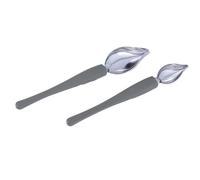 SHINEOFI Cucchiaini da Decorazione in Acciaio Inossidabile 2 Pezzi per Impiattare Salse Impugnatura Curva, Strumento per Abbellimento Dessert e Arte del Caffè, Accessori Cucina per