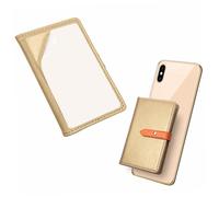 SHINEOFI Custodia adesiva per telefono in PU retro riutilizzabile senza residui, porta tessere pratico e sottile per accessori smartphone oro