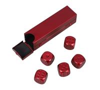 SHINEOFI Dadi Metallici Set di Dadi in Lega di Alluminio Rosso con Custodia Rettangolare, per Bere e Casa, per Famiglie e Gruppi Sociali