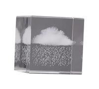 SHINEOFI Decorazione in Cristallo Trasparente a Cubo Grande Nuvola Piovosa Interna Ornamento da Tavolo Artistico e Curativo per Arredamento Casa e Regalo Emozionale