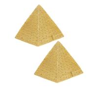 SHINEOFI Decorazione Piramide Egizia in Resina 2 Pezzi Statua Piramidale retrò Vintage Supporto da Tavolo per Arredamento Casa e Regalo Anniversario