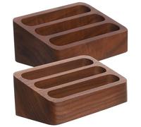 SHINEOFI Espositore per biglietti da visita da 2 pezzi: espositore da tavolo in legno per biglietti da visita con 3 scomparti - piccolo organizer versatile per l'organizzazione della scrivania
