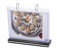 SHINEOFI Espositore Tavolo Acrilico Multi Pagina con Pagine Portamenu Resistente per Foto e Volantini