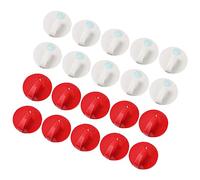 SHINEOFI Ganci Adesivi senza Foratura 20 Pezzi per Cucina e Camera da Letto, Ganci Punch Free in Plastica Rossa per Appendere Vestiti e Decorazioni da Parete