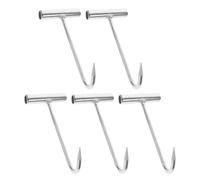 SHINEOFI Ganci per Carne in Acciaio Inox Manico a T Set da 5 Pezzi per Disossare e Appendere Utensili da Macellaio per Cucina Ristorante e Barbecue Facili da Pulire e Resistenti