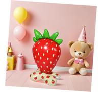 SHINEOFI Giant Inflatable Strawberry Balloon Reusable Fruit Party Decor Easy To Inflate And Stand For Birthday Celebrations Indoor Outdoor