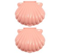 SHINEOFI Hanso Porta Sapone 2 Pezzi Portasapone a Conchiglia in Pp Rosa Drenaggio, per Bagno e Sapone Saponetta
