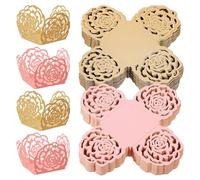 SHINEOFI Involucri per Tartufi in Carta 100 Pezzi Rosa e Oro Rosa, Mini Pirottini per Cupcake e Contenitori per Caramelle, Confezione Leggera per Feste, Matrimoni e Dessert Raffinati