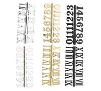 SHINEOFI Kit Numeri per Orologio Fai da Te 6 Pezzi Numeri Romani e Arabi Plastica Laccata Orologi da Parete Accessori per Fabbricazione Orologi