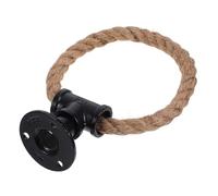 SHINEOFI Maniglia Vintage da Porta con Anello Nero Ferro e Corda per Armadi Porte e Mobili e Camera da Letto Resistente e Facile da Installare