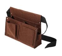 SHINEOFI Marsupio da Carpentiere Grande Capacità Borsa Porta Attrezzi Resistente in Fibra Tasca Rinforzata per Chiodi Cintura Regolabile Marrone per Lavori Edili e Cartongesso