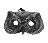 SHINEOFI Maschera Gufo Ultrarealistica in Pu Design 3D Sagomato, per Cosplay e Halloween, Adatta a Adolescenti e Adulti, Colore Argento