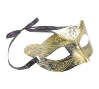 SHINEOFI Maschera Mezzo Viso Vintage in Plastico Oro Design Artistico Unico Stile Greco Romano per Uomini e Donne Resistente per Feste di Danza e Performance