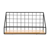SHINEOFI Mensola da Parete in Ferro e Legno Nero, Portaoggetti Leggero e Resistente per Bottiglie e Tazze, Scaffale Decorativo Pratico per Soggiorno e Casa