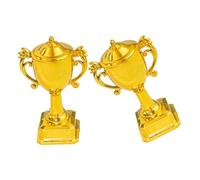 SHINEOFI Mini Coppa D’Oro 2 Pezzi per Decorazione Torta di Compleanno e Nuziale Kit Decorazioni per la Tavola dei Dolci Trofei Divertenti per Feste Concorsi e Premiazioni