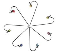 SHINEOFI Mini Lanterna Luminosa da Giardino con Gancio da Pastore Set da 7 Pezzi per Casa delle Bambole e Micro Paesaggi Supporto Resistente per Decorazioni Esterne e Terrari in