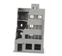 SHINEOFI Modello Di Edificio Danneggiato Dalla Battaglia Miniature Di Edifici Danneggiati Casa in Rovina in Miniatura Edificio Abbandonato Danneggiato Grey