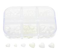 SHINEOFI Nail Craft Charms a Forma di Cuore in Resina Trasparente Set Cuori Piccoli e Grandi 1 Box 6 Grids per Decorazioni Unghie e DIY Manicure