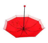 SHINEOFI Ombrello da Sintetico in Ferro Plastica, Facile Struttura in e Pieghevole Rosso Vivace Tessuto da Aprire e Chiudere, Decorativo Sposa per Matrimonio e Servizi Fotografici