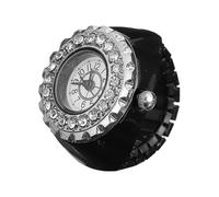 SHINEOFI Orologio ad Anello Quadrante Rotondo con Pietre Decorative Argento | Lega di Zinco, Resistente alla Ruggine e Poco Fragile, Design Creativo per Donna