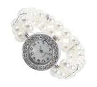 SHINEOFI Orologio da Donna Braccialetto Perle Doppio Strass Elastico Resistente ai Graffi Polso Elegante per Occasioni Formali e Regalo Speciale