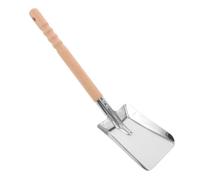 SHINEOFI Paletta per Stufa in Acciaio Manico in Faggio Pala per Carbone e Cenere per a Kit Multiuso per Pulizia Barbecue e Raccolta Cenere Strumento Compatto per Giardino e Animali