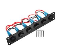 SHINEOFI Pannello Interruttori Rocker 6 Gang Nero in Alluminio per Barca e Camper, Facile da Usare Design Elegante e Funzione di Controllo Multiplo