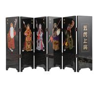 SHINEOFI Paravento Mini in Legno Decorativo Cinese Pieghevole Divisorio da Scrivania Tradizionale per Arredamento Casa e Ornamento Culturale Cinese