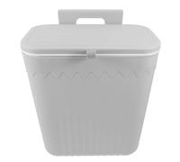 SHINEOFI Pattumiera da Parete con Coperchio Scorrevole Cestino da Cucina e Bagno in Plastica Grigia Montaggio Adesivo o con Ganci Contenitore Salvaspazio per Interni e Camper