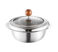 SHINEOFI Pentola Coreana Resistente alle Macchie in Acciaio Inossidabile con Coperchio Facile da Pulire per Bibimbap e Zuppe per Ricette Tradizionali e Contemporanee