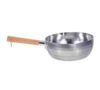 SHINEOFI Pentola Giapponese in Alluminio Spesso 20 CM con Manico in Legno e Beccucci a V per Versare Padella da Campeggio per Fornelli a Gas con Guida di Misurazione Interna per Cucina