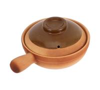 SHINEOFI Pentola in Terracotta 600 Ml Coperchio, Pentola Asiatica per Stufato e Porridge, Vaso Portatile per Cottura Uniforme Adatto a Feste e Cucina Casalinga