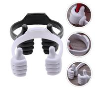 SHINEOFI per Telefono Creativo a Forma di in Su Set da 2 Pezzi Bianco e Nero Supporti Piccoli e Flessibili per Smartphone Porta Cellulare da Tavolo per Visione Video e Webcast