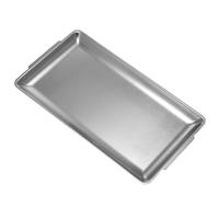 SHINEOFI Piastra in Acciaio Inox 304 Antiruggine 22x14 Cm, Piatto per Sushi e Barbecue Rettangolare, Contenitore Alimenti Versatile per Cucina, Casa e Ristorante