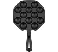 SHINEOFI Piastra in Ghisa per Lumache 12 Fori, Set Teglia per Cottura e Portata, Resistente e Uniforme, per Uso Domestico e Ristoranti, Guanto e Pennello Olio Inclusi