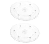 SHINEOFI Piattaforma Girevole Rotante in Plastica Ps 2 Pezzi, Piatto Rotondo 6 Pollici per Conservazione Spezie e Piante, Organizer Multiuso per Cucina e Casa