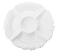 SHINEOFI Piatto in Ceramica Europeo con Rilievo Scomparti Vassoio Multiuso per Snack Frutta Secca e Dessert Superficie Liscia e Colore Brillante Resistente e Pratico per Casa e Ristorante